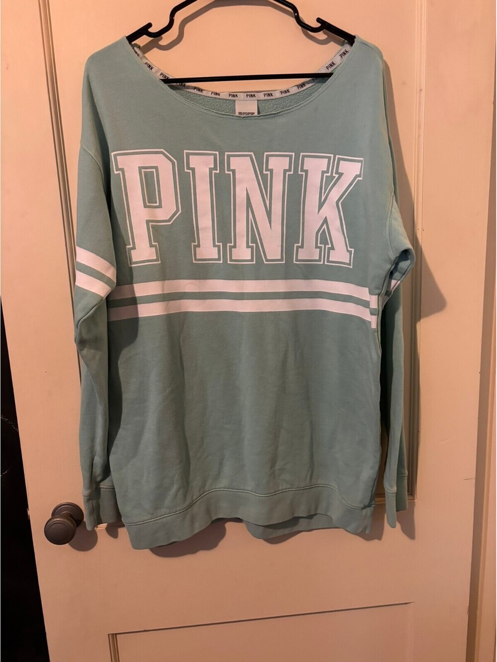 PINK mint green long sleeve sweatshirt Small